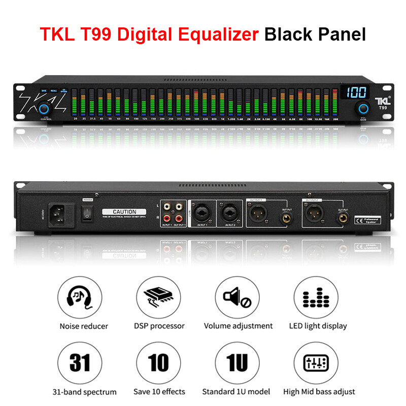 TKL T99 Digital Equalizer EQ Audio Equalizer Spectrum Display  Black Panel pe66