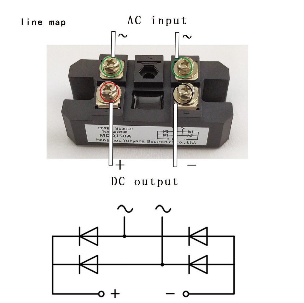 MDQ 100A Amp 1600V Volt Single 1 Phase Diode Metal Case Bridge Rectifier