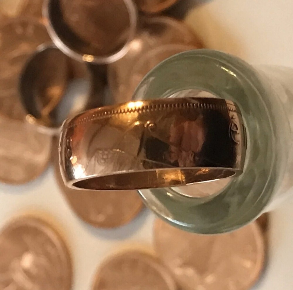 Coin Ring Ireland + one penny size 9.5
