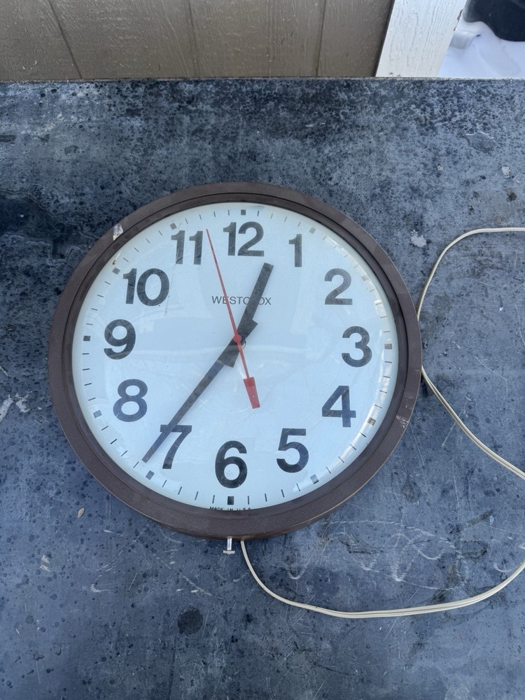 Vintage Westclox School Hanging Clock. NOT WORKING