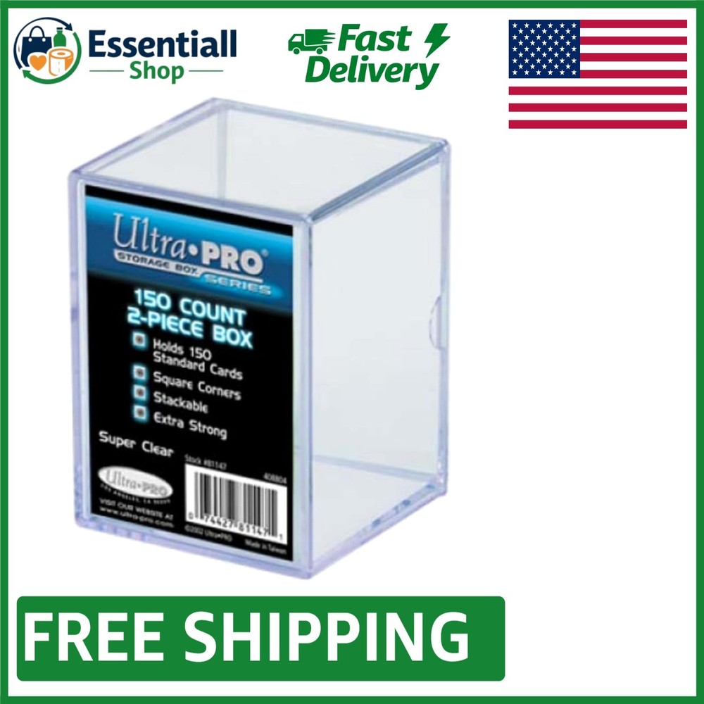 Stackable Card Storage Box - Clear Acrylic, Holds 150 Standard Cards