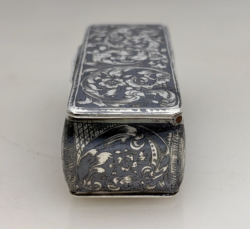 Russian Niello Antique Silver Snuff Box - 96506
