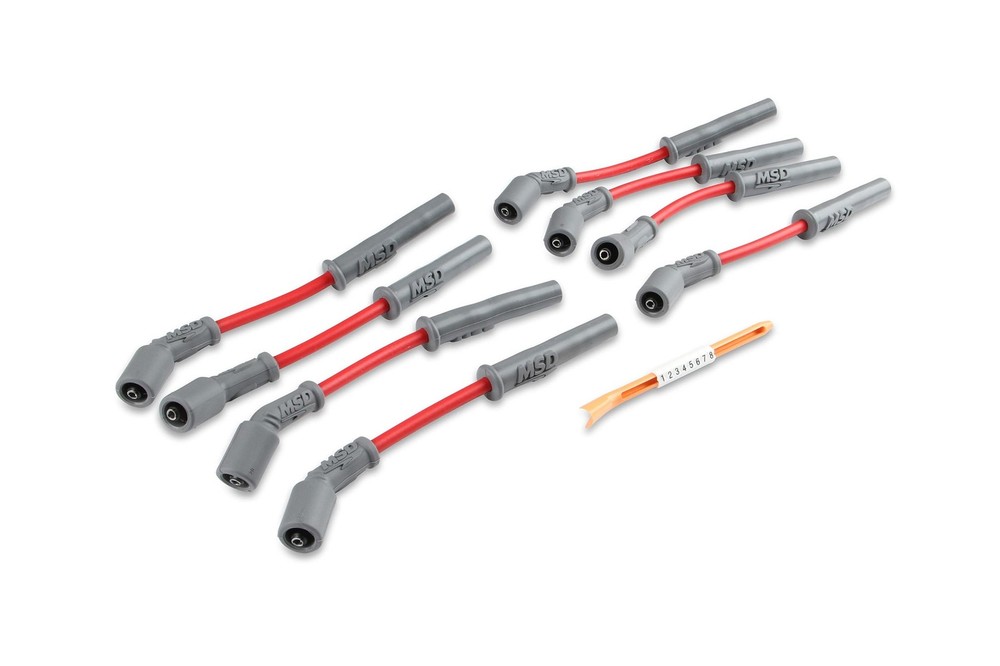 MSD 32819 Super Conductor Spark Plug Wire Set, Red