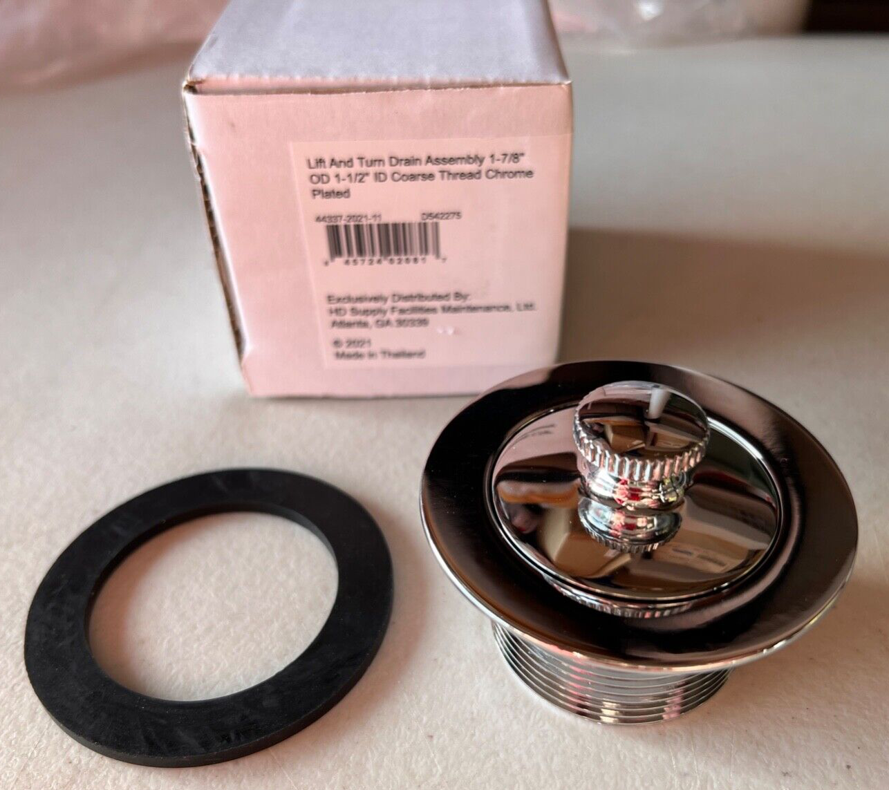 Lift & Turn Tub Bathtub Drain Stop Assembly POLISHED CHROME 1-7/8" OD 1-1/2" ID