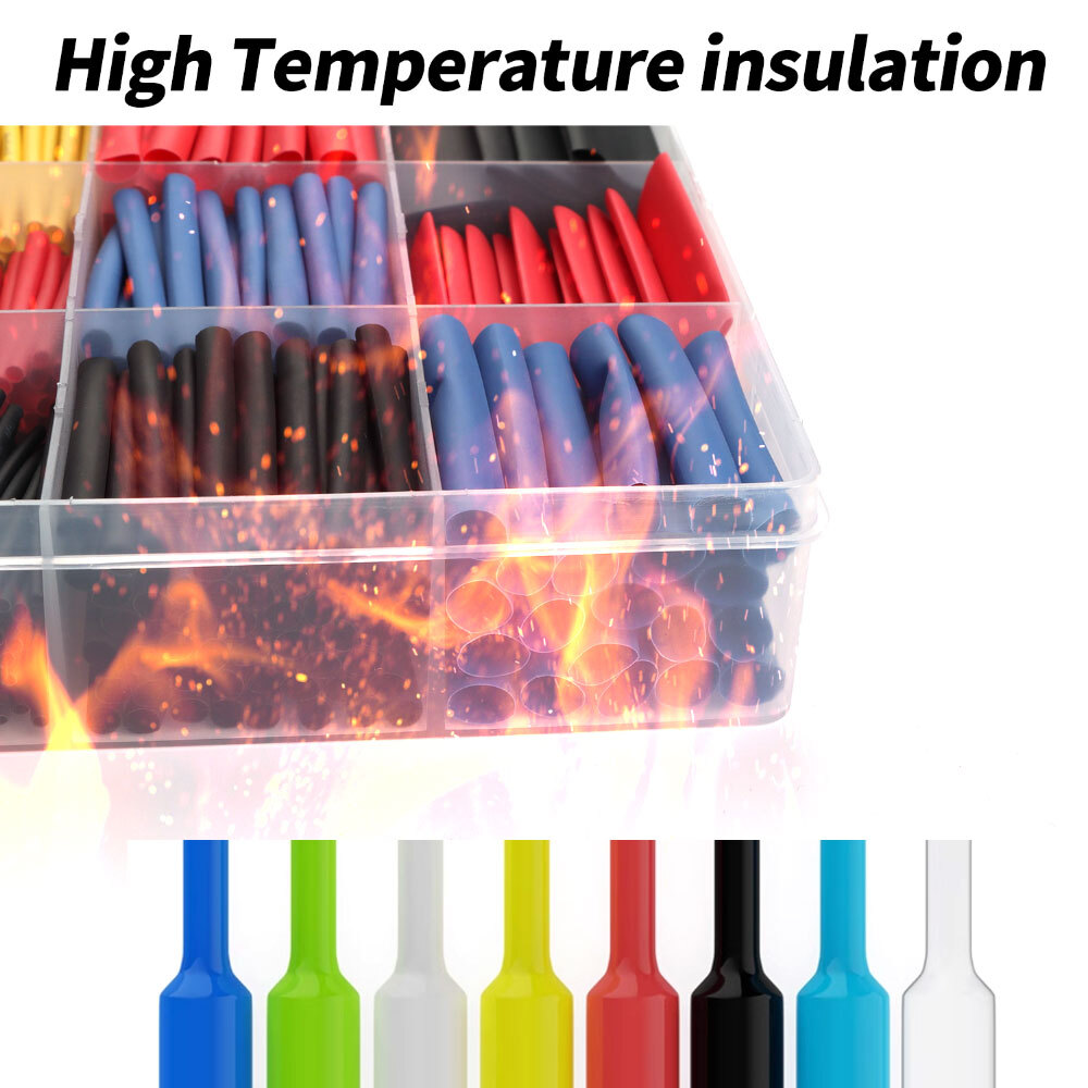 560pcs HEAT SHRINK TUBING Insulation Shrinkable Tube 2:1 Wire Cable Sleeve w/BOX