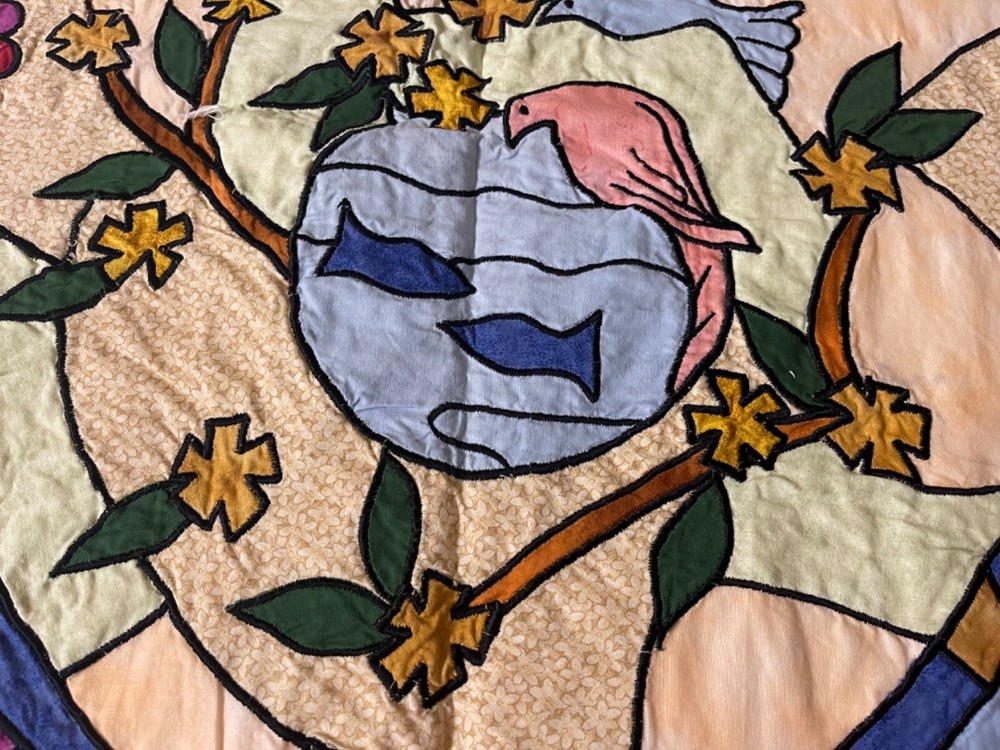 Machine Appliquéd Queen Size Quilt top#03-1