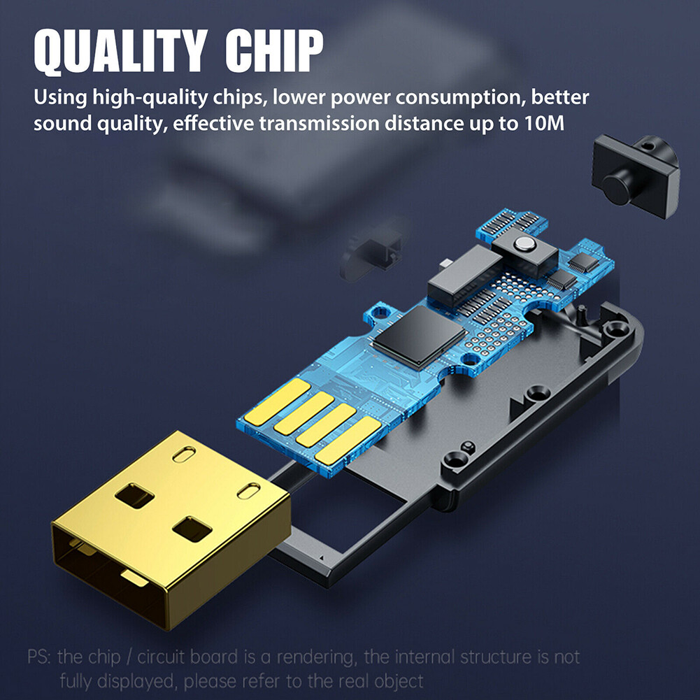 Wireless USB Bluetooth 5.0 Audio Transmitter Receiver Adapter For PC TV Car LOT