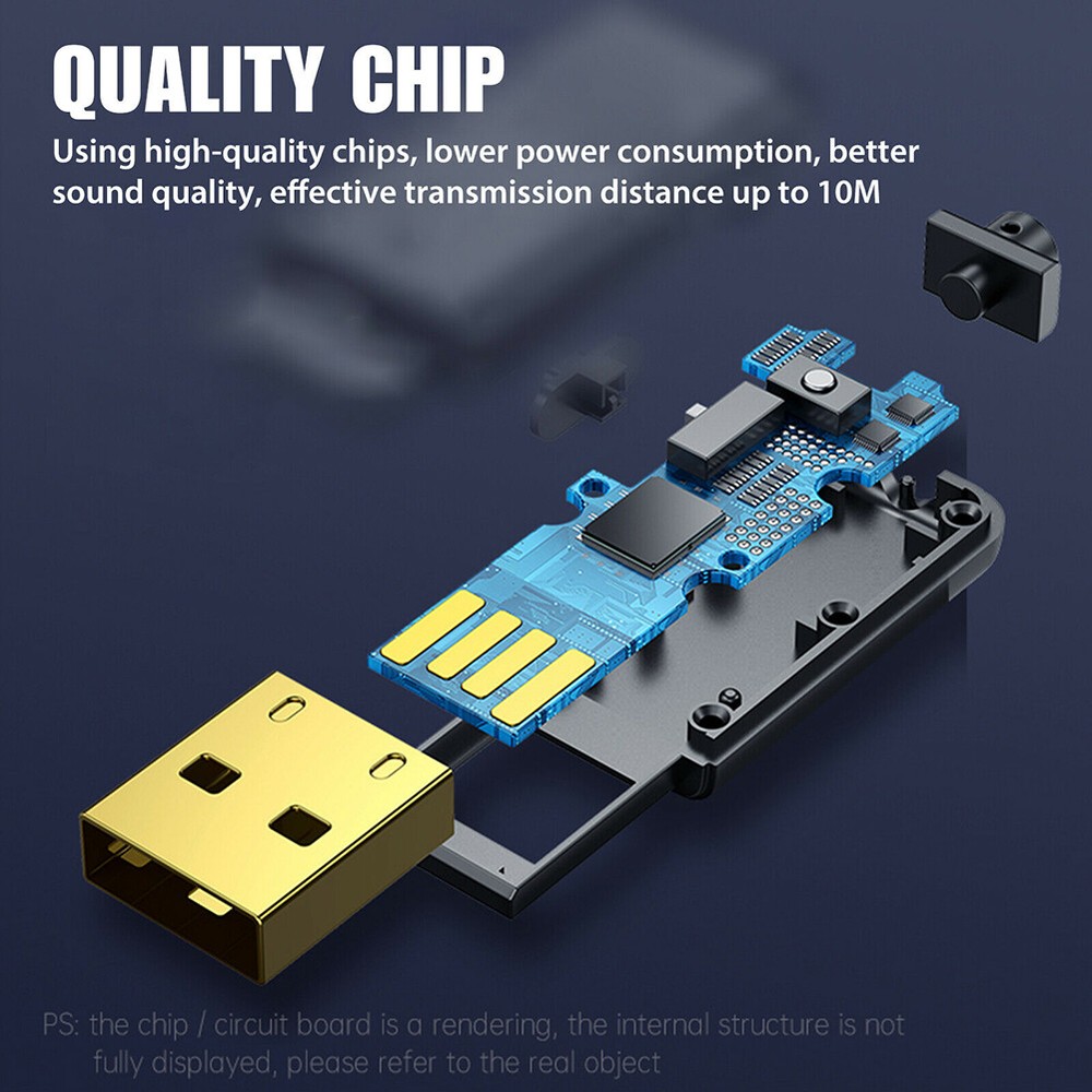 Wireless USB Bluetooth 5.0 Audio Transmitter Receiver AUX Adapter For TV Car Lot