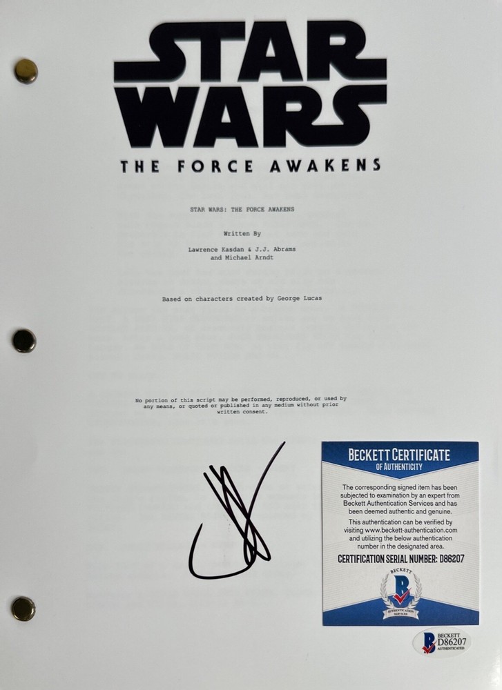 JJ Abrams Signed Star Wars The Force Awakens Script BAS D86207