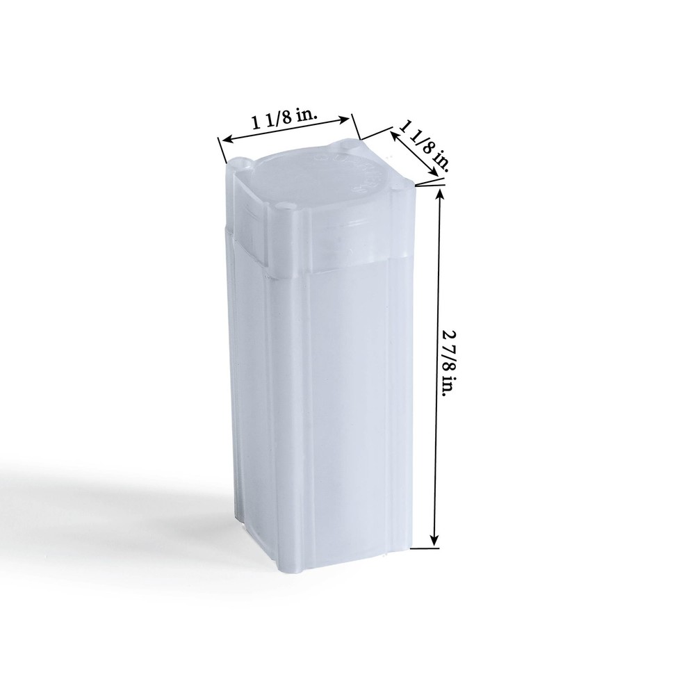 LIGHTHOUSE - Square Coin Tubes - Convenient Push Top, 10 pack, White