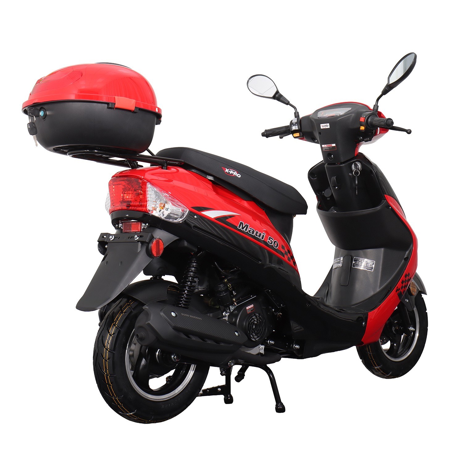 X-PRO Maui 50cc Gas Scooter Moped with 10" Aluminum Wheels, Electric/Kick Start