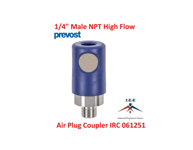 Prevost Silver Air Plug Coupler IRC 061251 1/4" MNPT High Quality