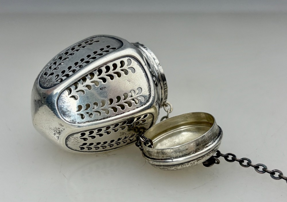 Antique James E Blake Sterling Silver Tea Ball Infuser - 96349