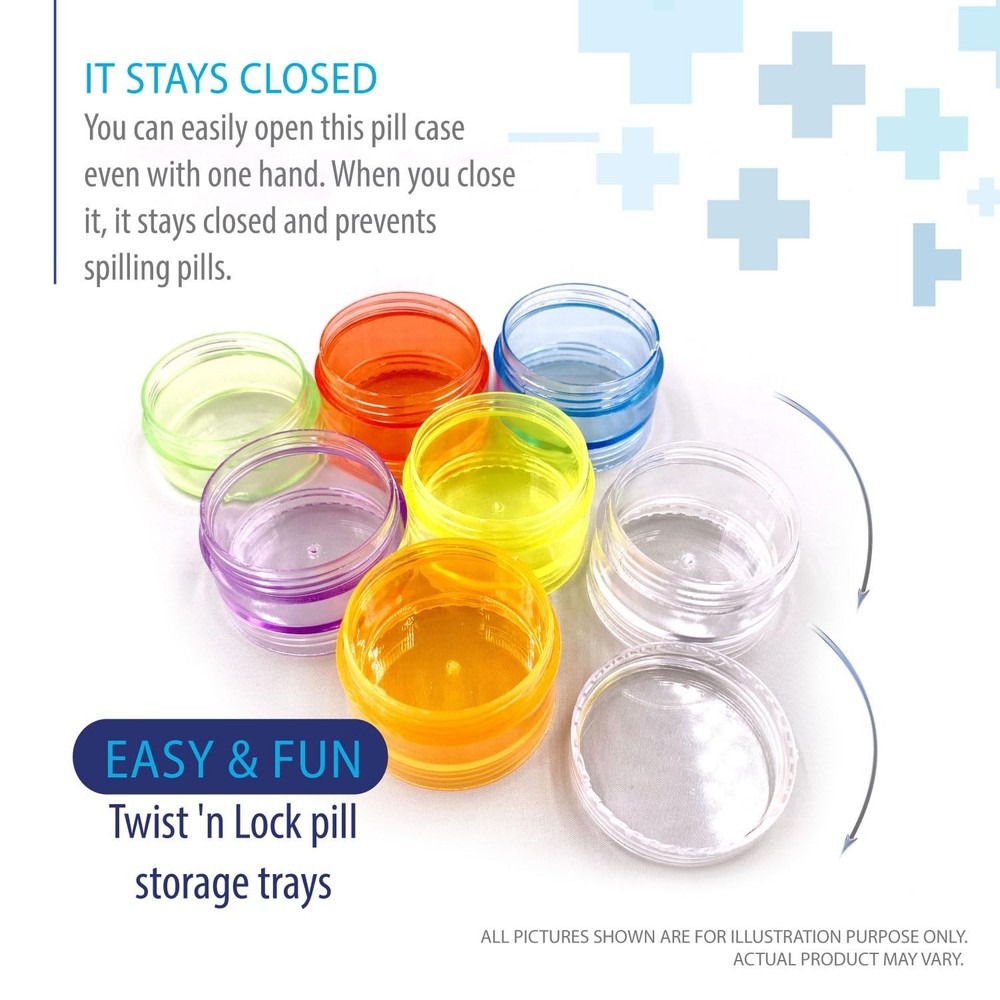 Deke Home - Stackable Pill Organizer (2 2 Count (Pack of 1), Multicolor