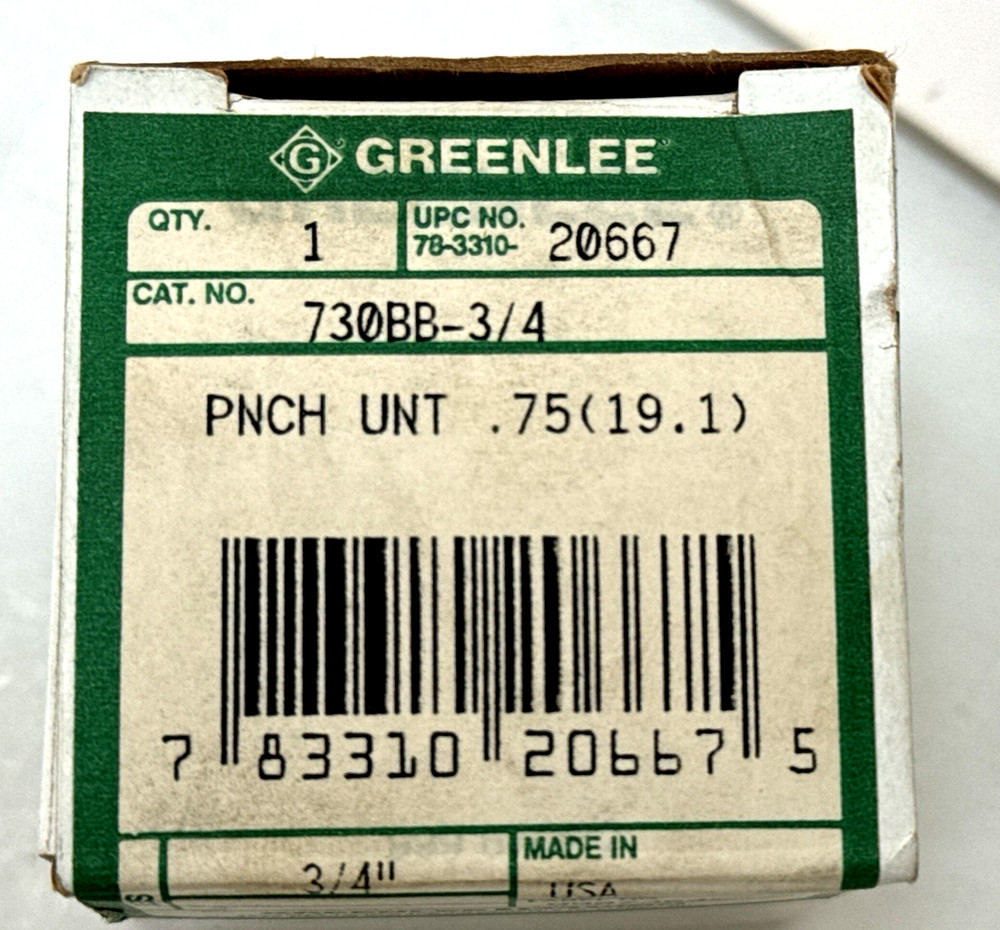 Greenlee 730BB-3/4 3/4" Standard Round Knockout Punch Unit