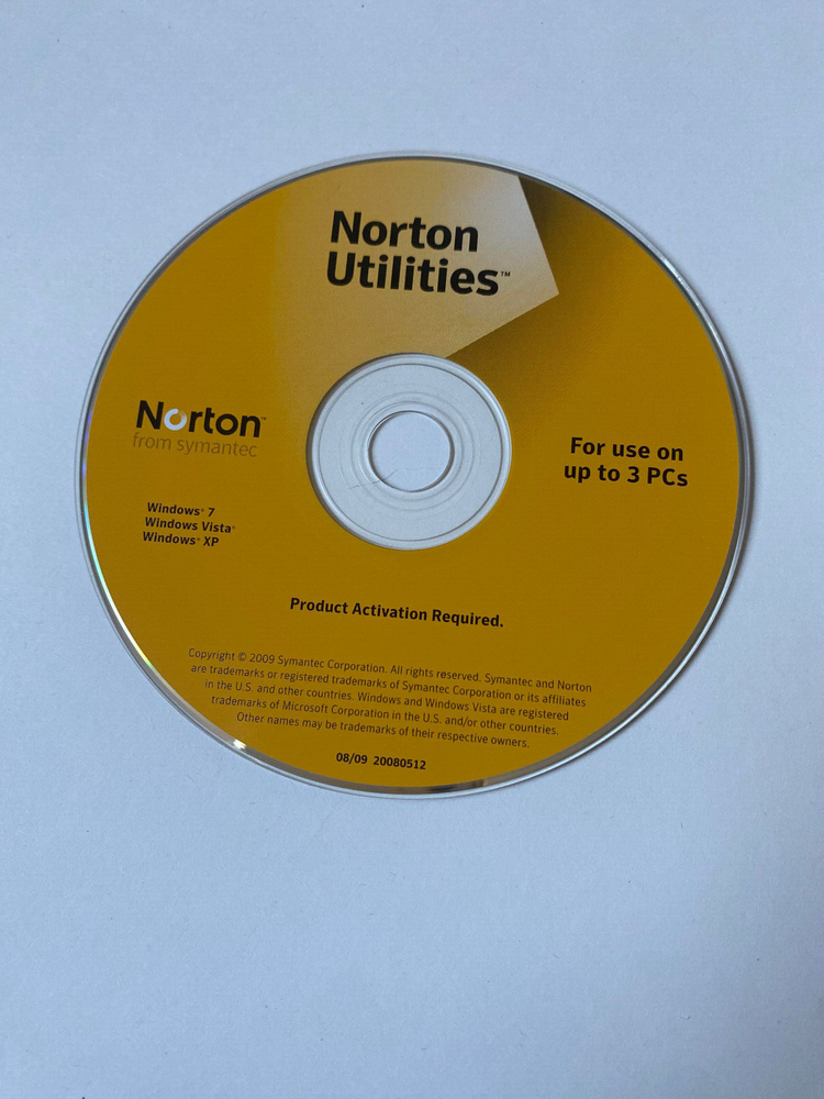 Norton Antivirus 2009 Antispyware CD Windows 7 Windows Vista, Windows XP PC GOOD