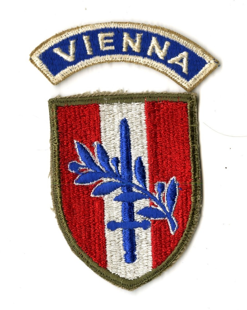 Austria Occupation White Back Patch and Vienna Tab Cut Edge Vintage