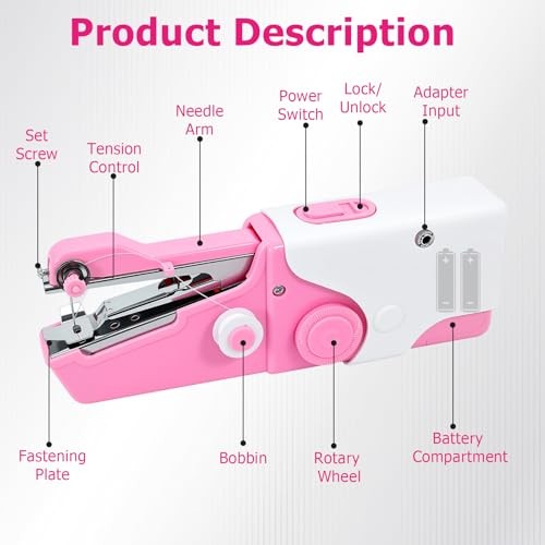 Mini Handheld Sewing Machine, Portable Electric Sewing Machine for Quick