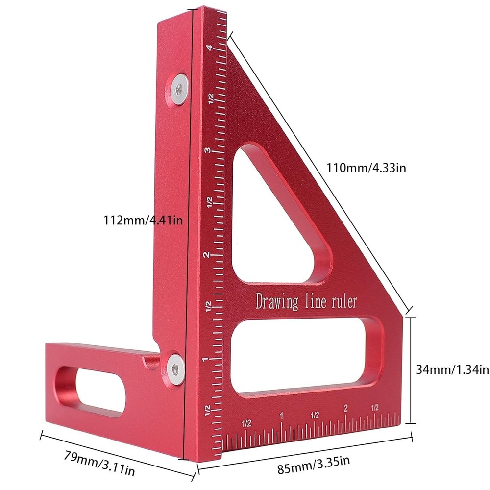 Aluminum Alloy Multi-Angle Ruler - High Precision Measuring Tool for Woodworkers