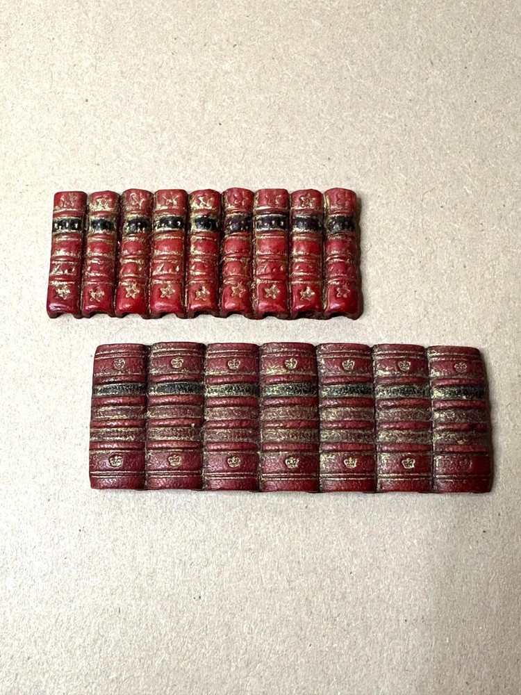 Dolls house miniature - book boards for a library