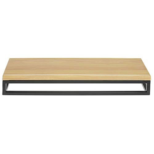 HUBERT® Black Display Riser with Butcher Block Top - 3 1/5"H