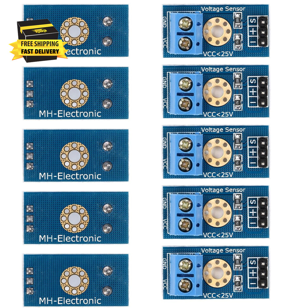 10Pcs 0-25V Voltage Sensor Module for Arduino DIY Projects, Smart Electronics Ki