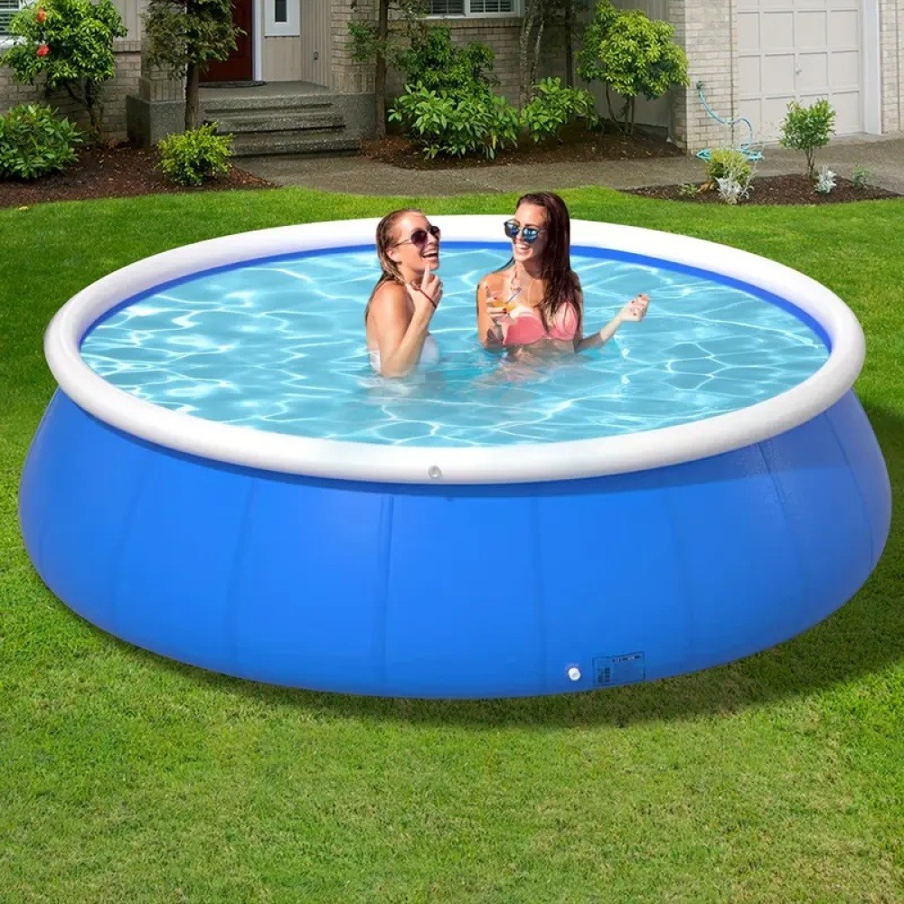 240cm Blue PVC Inflatable Swimming Pool for Garden Backyard