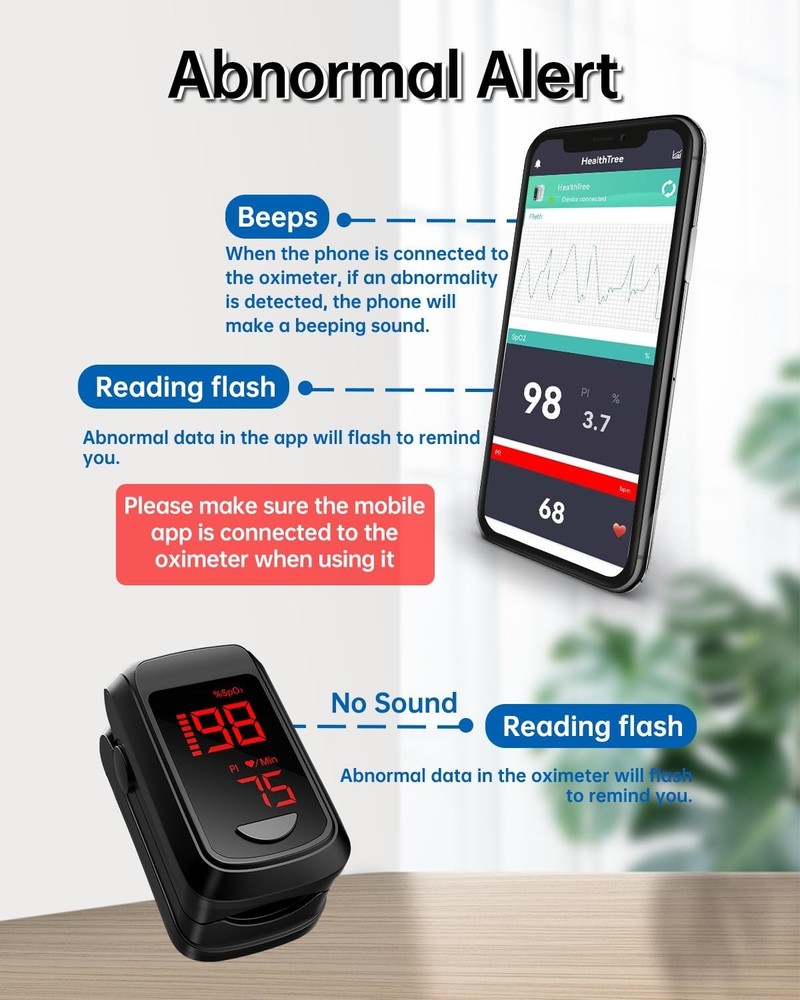 Sport-Ready Bluetooth Pulse Oximeter with Real-time Data & App Compatibility