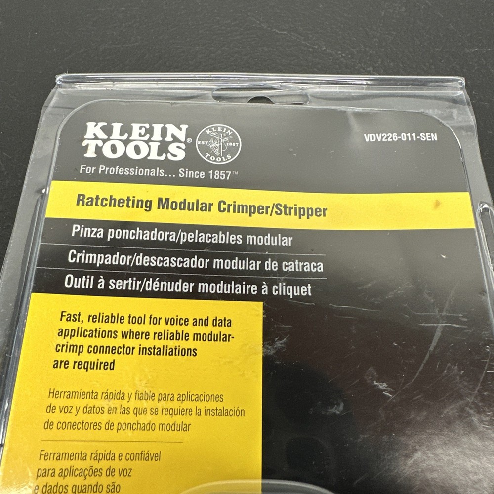 Klein Tools ratcheting modular crimper stripper VDV226-011-SEN network cabling