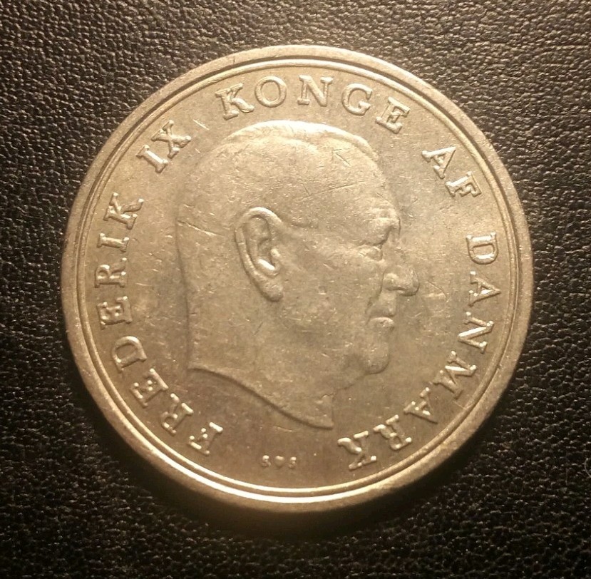 1972 Denmark One Krone Coin