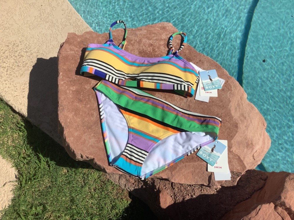 ROXY Color Jam Fixed Tri Top L and Bikini Bottom XL