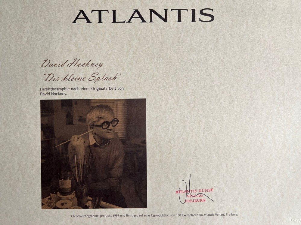 David Hockney Lithograph Handmade COA Original Signed Op Numbered In Pencil