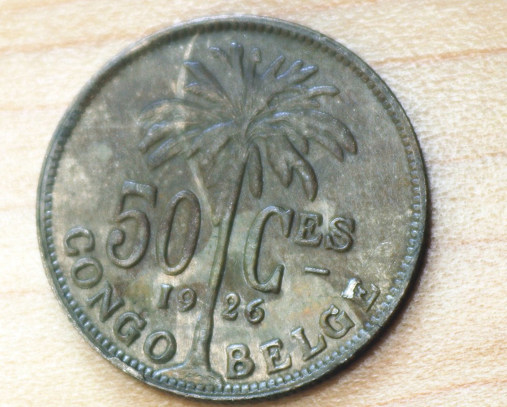 1926 Belgian Congo 50 Centimes