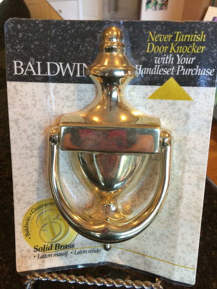 Baldwin Solid Brass Never Tarnish Door Knocker, New in Package
