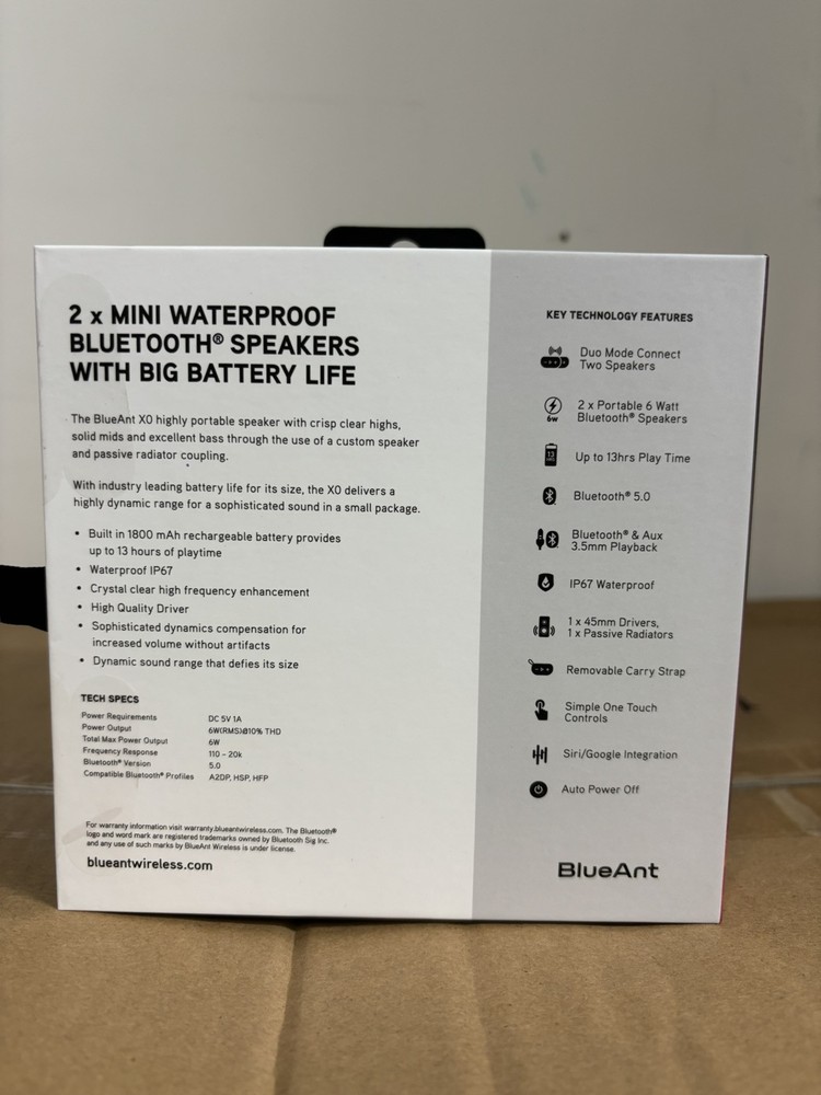 Blueant X0 Bluetooth Speakers Duo Pack
