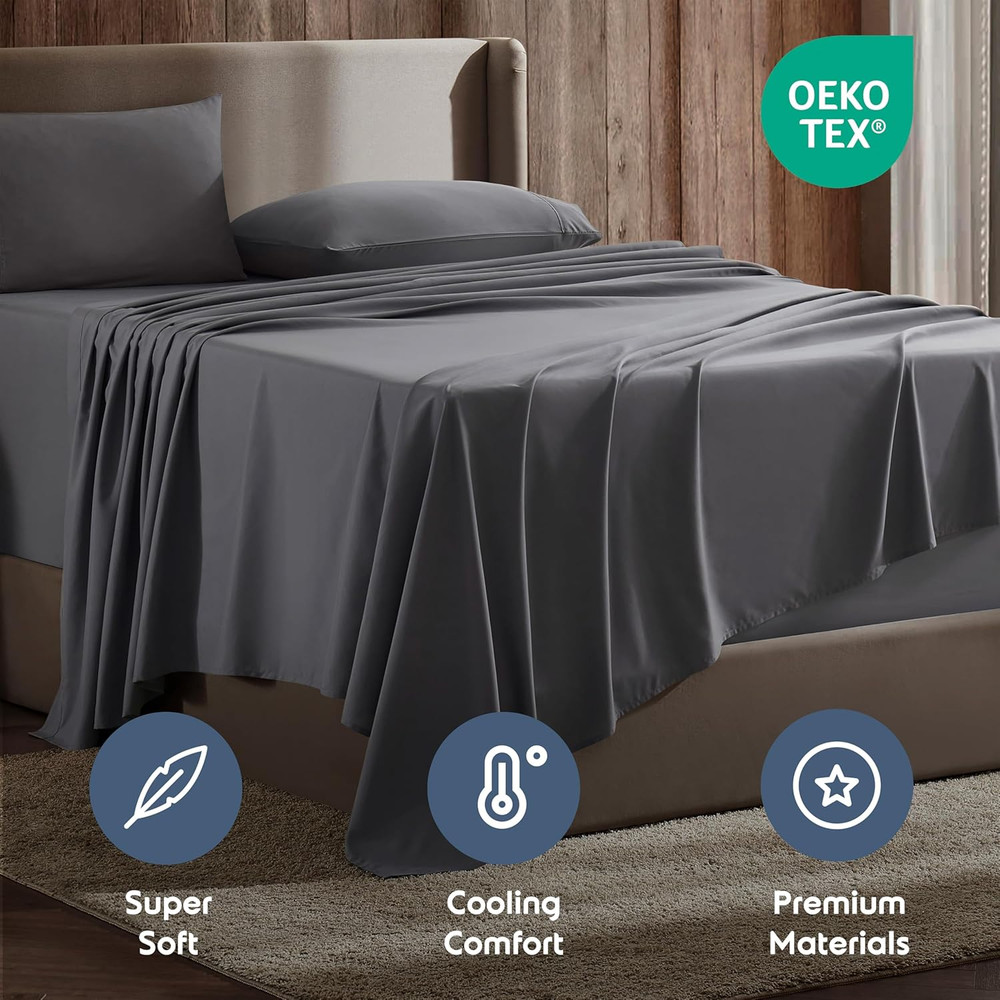 Queen Sheet Set - Luxury 1800 Ultra-Soft Microfiber Bed Sheets - Double Brushed