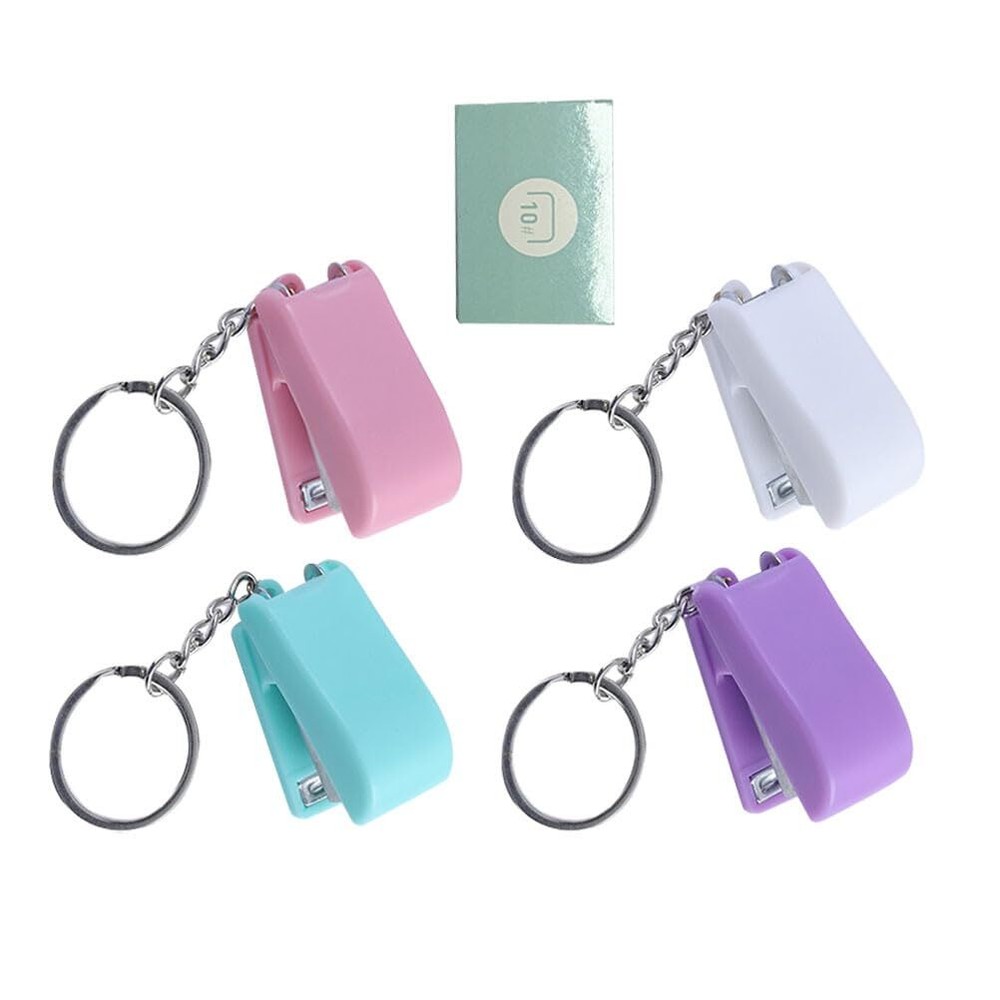 Heavy Duty Keychain 5 Pieces Mini Stapler Tiny Office Stapler Small Keychain ...