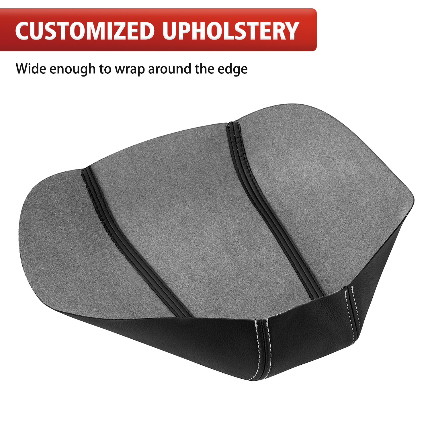 Fit 2016-2023 Nissan Maxima Center Console Lid Armrest Leather Cover Gray Stitch