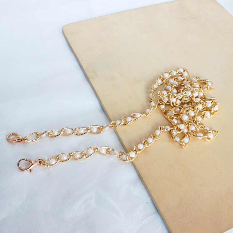120CM Simulated Pearl Shoulder Bag Strap Belt Chain Handbag Handle Replacement ๑