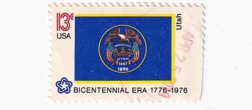 STAMP US SCOTT 1677 "Utah State Flag" 13 CENT 1976 USED - A