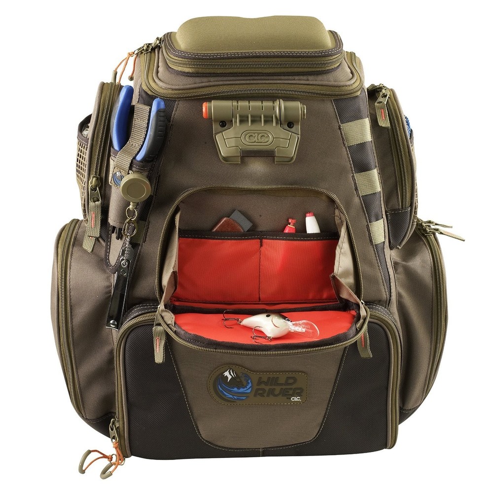 Wild River by CLC WN3604 Tackle Tek Nomad Lighted Backpack, Brown