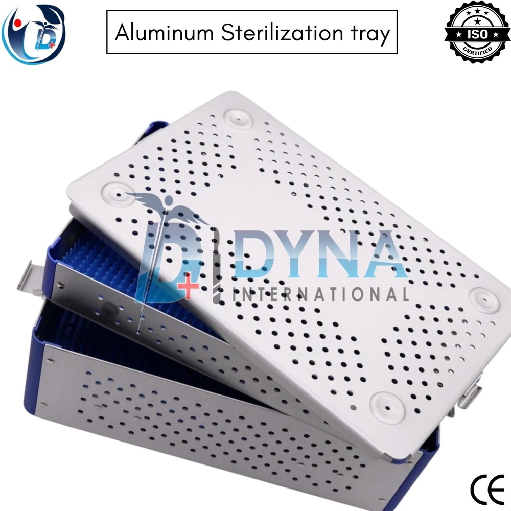 Aluminum Sterilization Tray Box Double Layer – 300×200×90mm | Surgical Case CE