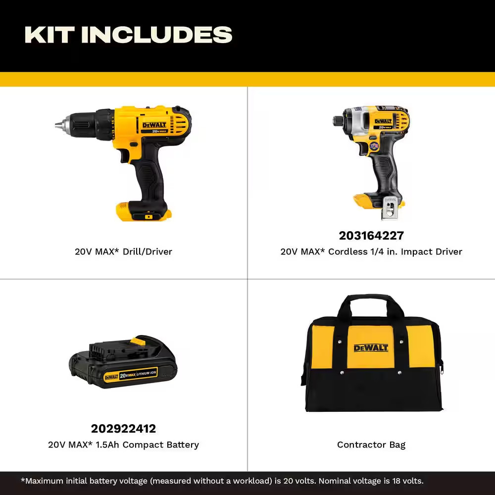 20V MAX Cordless Drill/Impact 2 Tool Combo Kit and Brushless Oscillating Multi T