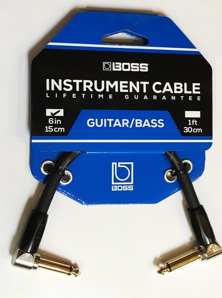 Boss Effect Patch Cable Right-angle 1/4-inch Connectors, 6-inch
