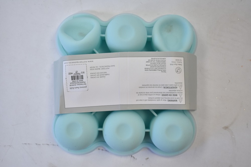 Pottery Barn Freezer Portion Storage Silicone Container Light Blue Aqua