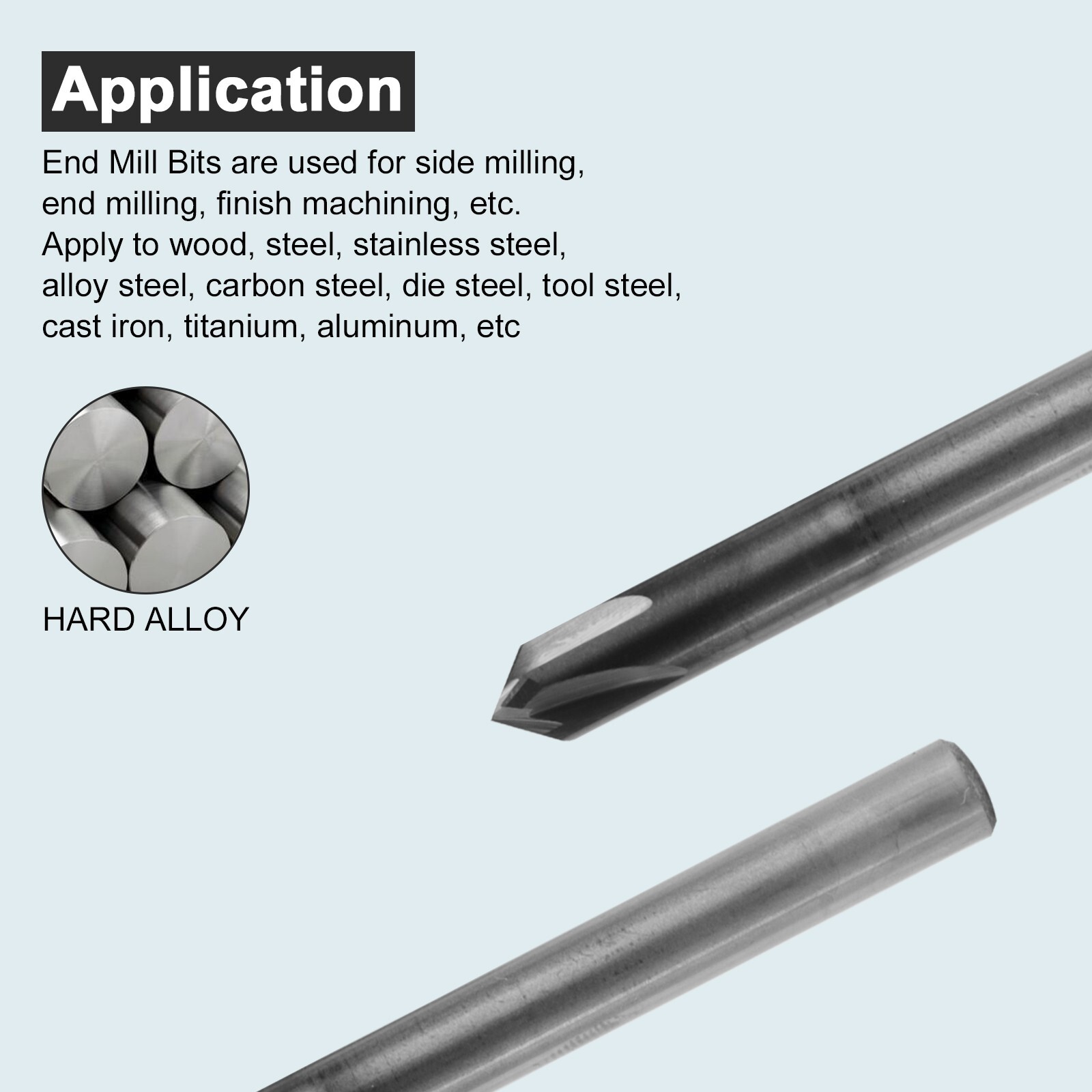10PCS 1/4" 4 Flute 90 Degree Carbide Chamfer Mills - Single End - AlTiN Coated
