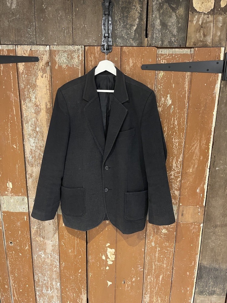 Black Suit Jacket Blazer Men's Shoulder Pads Lined Pockets