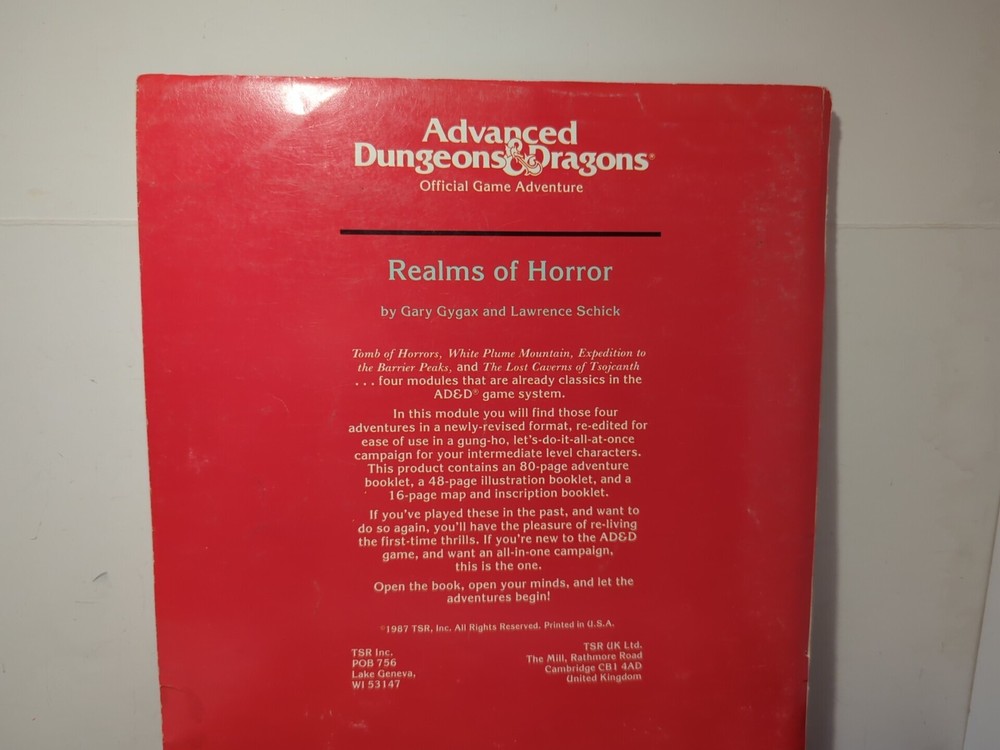 1987 Advanced Dungeons & Dragons Super Module Realms Of Horror 9209 - Complete