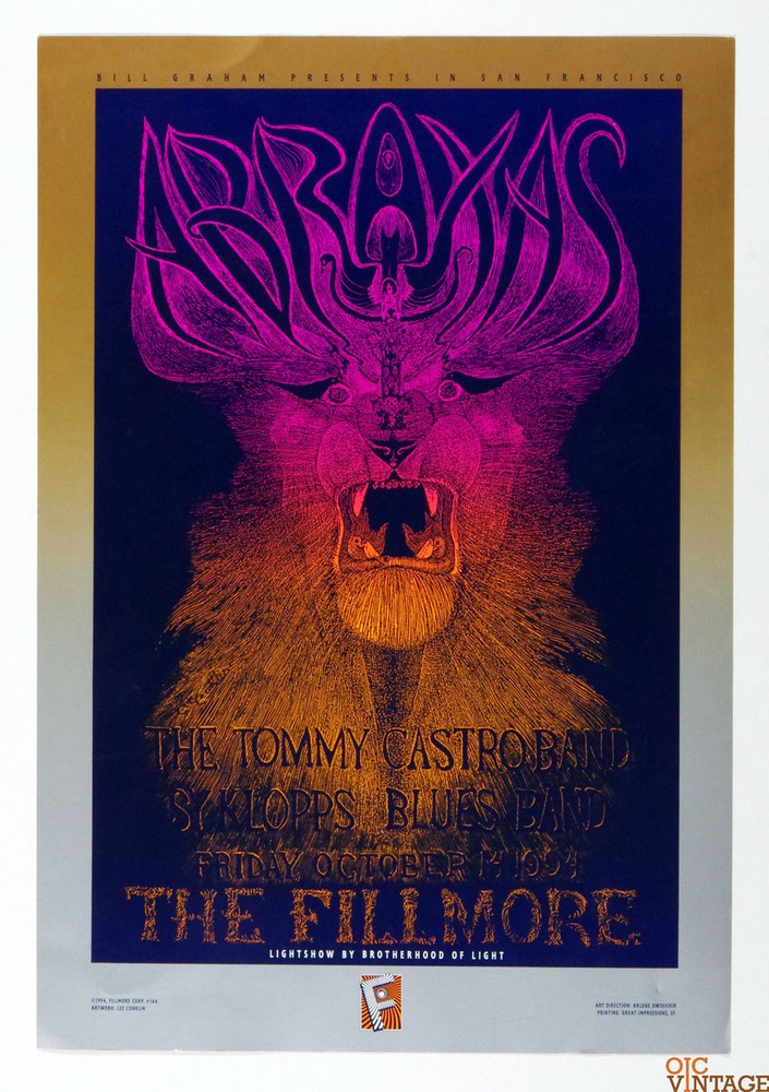 Abraxas Poster w/ Tommy Castro Band 1994 Bill Graham New Fillmore San Francisco