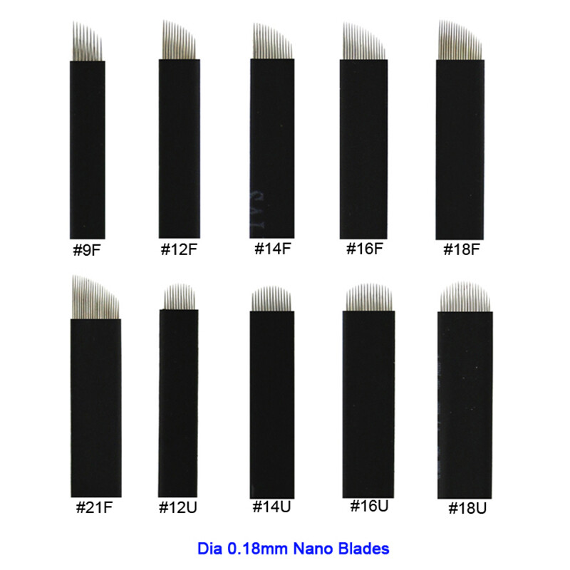Super Sharp 0.18mm Black Nano Pin Microblading Needles Permanent Makeup Needle